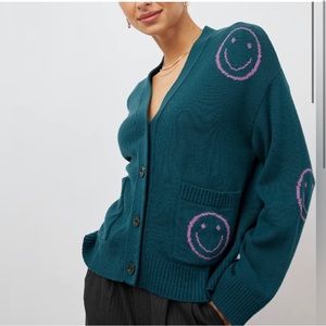 Rails Reese Cardigan In Forest Smilies